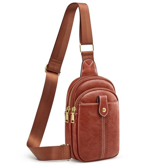 Small Sling Bag Vegan Leather Crossbody Bags Trendy Purse With V :'D - Picture 1 of 7